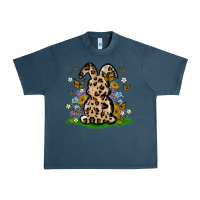 Midnight Navy western floral bunny Urban Heavy Tee - MaliasSmallBusiness