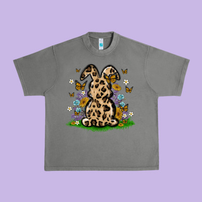 Western Floral Bunny Urban Heavy Tee Designed By Maliassmallbusiness