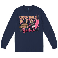 Navy essentials of a baddie Long Sleeve Tee - MaliasSmallBusiness