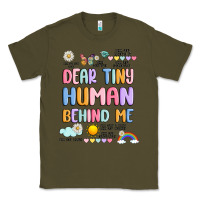 Army Green dear tiny human behind me Classic Tee - JahusDesignShop