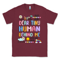 Burgundy dear tiny human behind me Classic Tee - JahusDesignShop