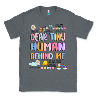 Charcoal Heather dear tiny human behind me Classic Tee - JahusDesignShop
