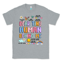 Heather Grey dear tiny human behind me Classic Tee - JahusDesignShop