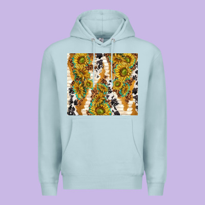 Sunflowers With Patterns Premium Hoodie Designed By Tumblerdesignbyshophia