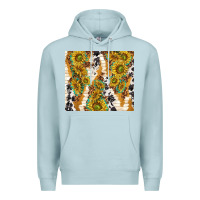 Blue Mist sunflowers with patterns Premium Hoodie - TumblerDesignByShophia