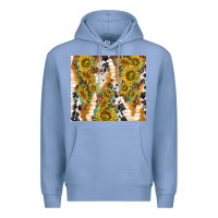 Colony Blue sunflowers with patterns Premium Hoodie - TumblerDesignByShophia