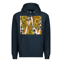 Navy sunflowers with patterns Premium Hoodie - TumblerDesignByShophia
