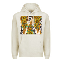 Oatmeal Heather sunflowers with patterns Premium Hoodie - TumblerDesignByShophia