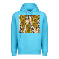 Ocean Blue sunflowers with patterns Premium Hoodie - TumblerDesignByShophia