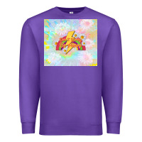 Purple don't worry be happy Premium Sweatshirt - TumblerDesignByShophia