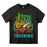 Asphalt keep on trucking with western truck Heavy Core Tee - HRA Design Shop