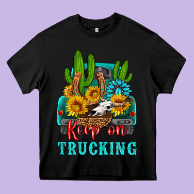Keep On Trucking With Western Truck Heavy Core Tee Designed By Hra Design Shop