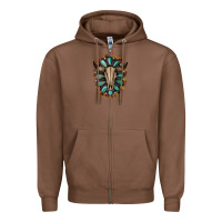 Chestnut Western Gemstone Bull Skull Zipper Hoodie - Bettercallsaul