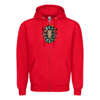 Red Western Gemstone Bull Skull Zipper Hoodie - Bettercallsaul