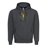 Smoke Western Gemstone Bull Skull Zipper Hoodie - Bettercallsaul