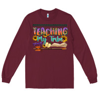 Burgundy teaching my tribe Long Sleeve Tee - NancyCooperArtShop