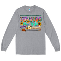 Heather Grey teaching my tribe Long Sleeve Tee - NancyCooperArtShop