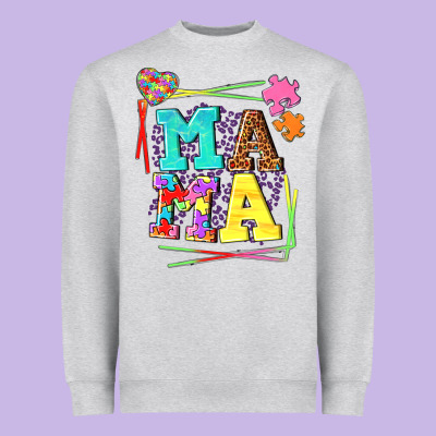 Autism Mama Heavyweight Sweatshirt Designed By Nancycooperartshop