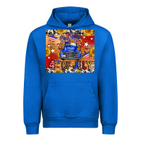 Cobalt Fourth Of July Truck Urban Hoodie - FaDigitalArtStudio