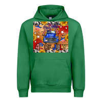 Emerald Fourth Of July Truck Urban Hoodie - FaDigitalArtStudio