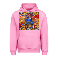 Fuchsia Pink Fourth Of July Truck Urban Hoodie - FaDigitalArtStudio