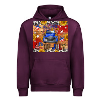 Mauve Wine Fourth Of July Truck Urban Hoodie - FaDigitalArtStudio