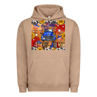 Pigment Burro Fourth Of July Truck Urban Hoodie - FaDigitalArtStudio