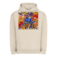 Pigment French Oak Fourth Of July Truck Urban Hoodie - FaDigitalArtStudio