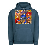 Pigment Midnight Navy Fourth Of July Truck Urban Hoodie - FaDigitalArtStudio