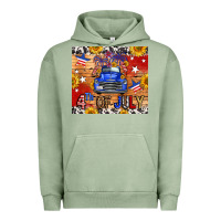 Pigment Oil Green Fourth Of July Truck Urban Hoodie - FaDigitalArtStudio