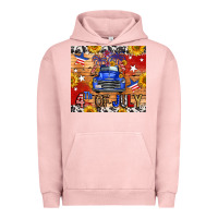 Pigment Salmon Fourth Of July Truck Urban Hoodie - FaDigitalArtStudio