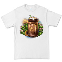 White sunflower coffee cup cactus Premium Tee - JahusDesignShop