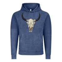 Vintage Denim bull skull Vintage Hoodie - BarkalooDesign