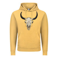 Vintage Mustard bull skull Vintage Hoodie - BarkalooDesign
