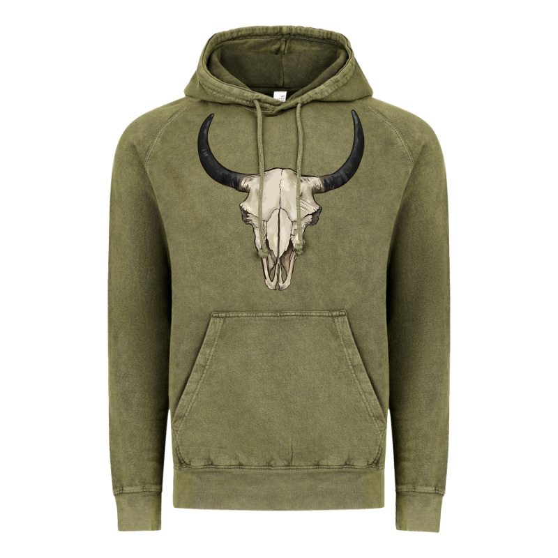 Bull Skull Vintage Hoodie by BarkalooDesign | Teevron