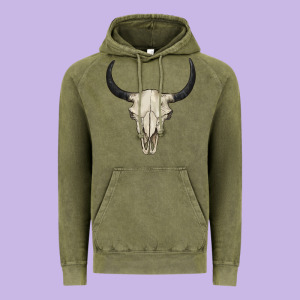 Bull Skull Vintage Hoodie Designed By Barkaloodesign