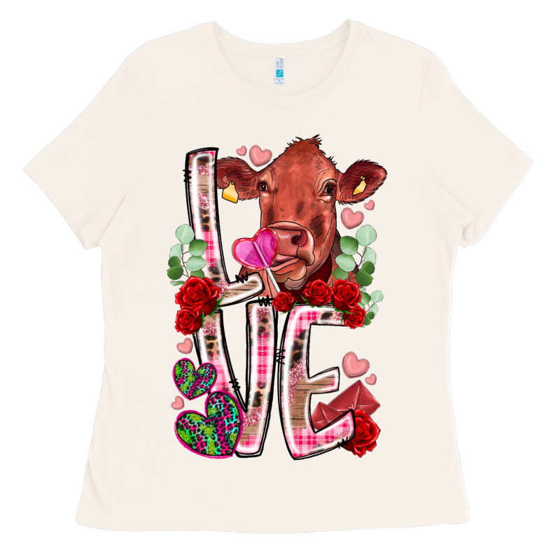 Love Cow Valentine Ladies Tee by RacoonDesign | Teevron