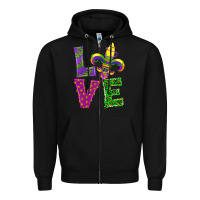 Black mardi gras love Zipper Hoodie - RanaPortraitStore