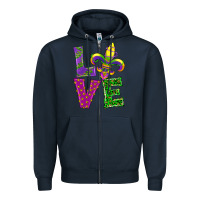 Navy mardi gras love Zipper Hoodie - RanaPortraitStore