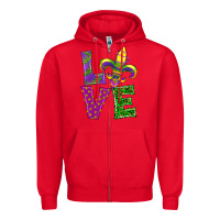 Red mardi gras love Zipper Hoodie - RanaPortraitStore