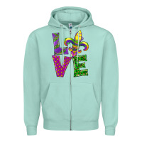 Seafoam mardi gras love Zipper Hoodie - RanaPortraitStore