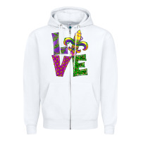 White mardi gras love Zipper Hoodie - RanaPortraitStore
