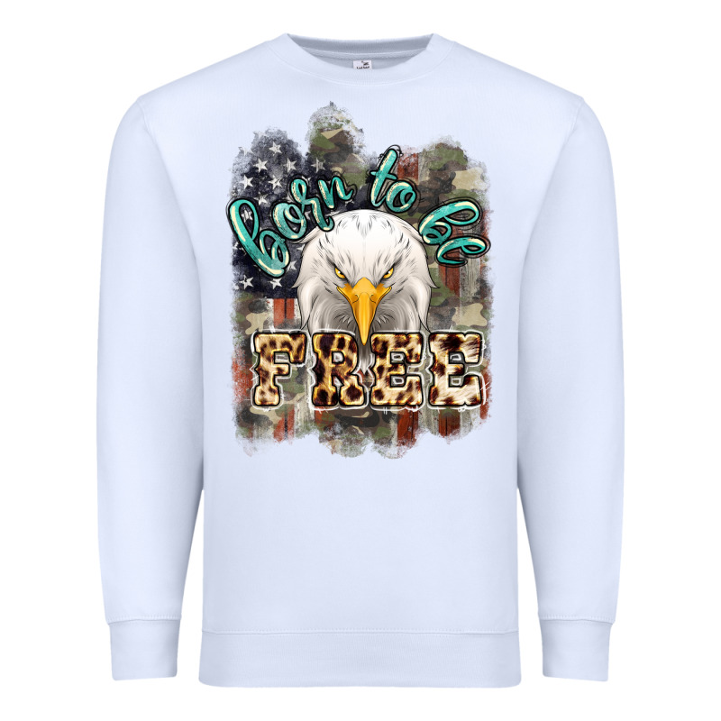 Born To Be Free 4th Of July Premium Sweatshirt by HowdyJamesFarm | Teevron