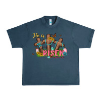 Midnight Navy he is risen Urban Heavy Tee - MaliasSmallBusiness