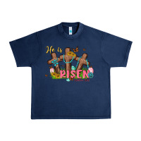 Navy he is risen Urban Heavy Tee - MaliasSmallBusiness