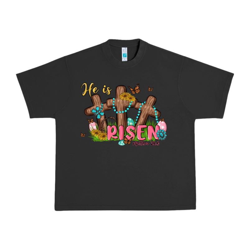 He Is Risen Urban Heavy Tee by MaliasSmallBusiness | Teevron
