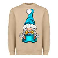 Mushroom winter gnome with gift Heavyweight Sweatshirt - NancyCooperArtShop