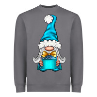 Storm winter gnome with gift Heavyweight Sweatshirt - NancyCooperArtShop
