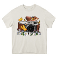 Cream floral butterfly film roll vintage camera Heavy Core Tee - FaDigitalArtStudio