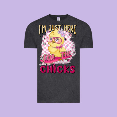 I'm Just Here For The Chicks Vintage Tee Designed By Maliassmallbusiness